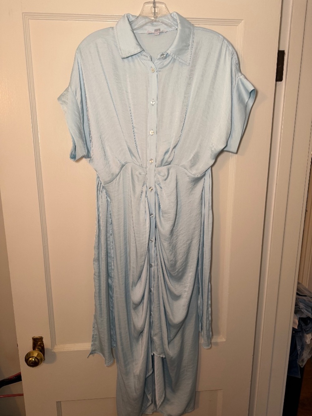 Steve Madden light blue satin midi dress